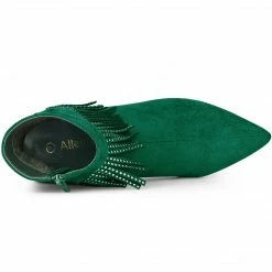 Allegra K Shoes Women's Pointed Toe Fringe Stiletto Heel Ankle Boots 27 Allegra K Shoes Women's Pointed Toe Fringe Stiletto Heel Ankle Boots