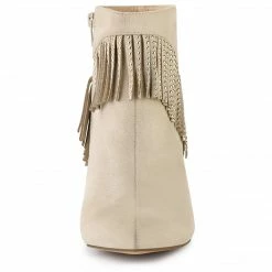 Allegra K Shoes Women's Pointed Toe Fringe Stiletto Heel Ankle Boots 31 Allegra K Shoes Women's Pointed Toe Fringe Stiletto Heel Ankle Boots