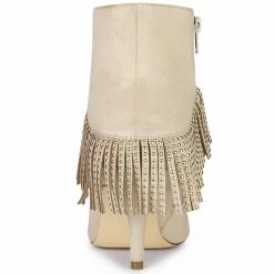 Allegra K Shoes Women's Pointed Toe Fringe Stiletto Heel Ankle Boots 32 Allegra K Shoes Women's Pointed Toe Fringe Stiletto Heel Ankle Boots