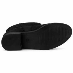 Allegra K Women's Side Zipper Chunky Heels Knee High Boots