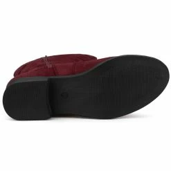 Allegra K Women's Side Zipper Chunky Heels Knee High Boots