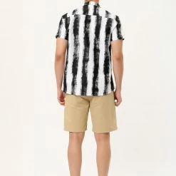 Allegra K Men's Hawaiian Beach Shirts Short Sleeve Button Down Summer Color Block Printed Shirt