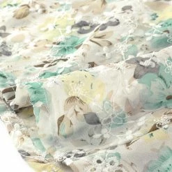 Allegra K Women's Contrast Collar Shirt Chiffon Vintage Lace Embroidered Floral Blouse