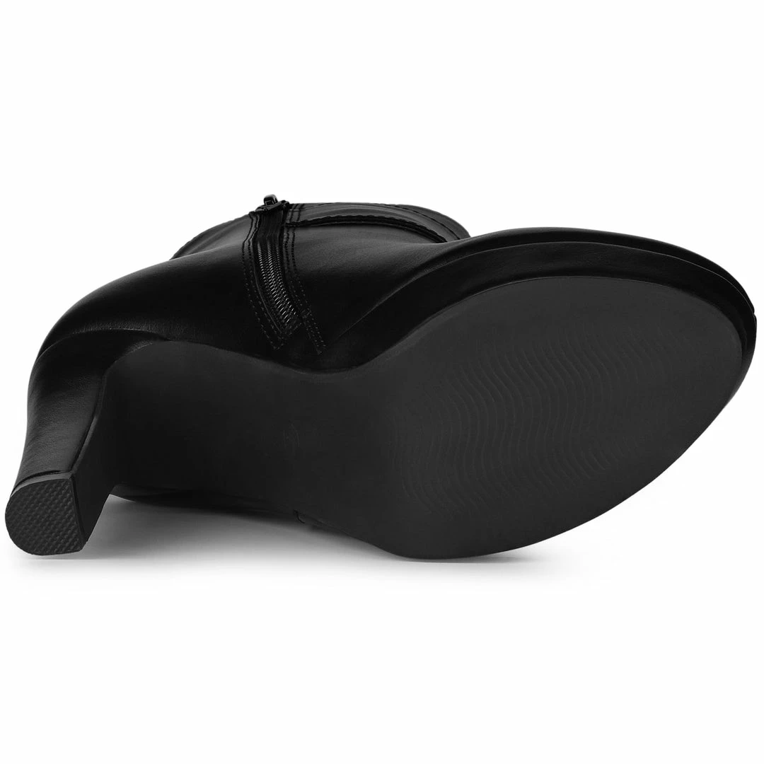 Allegra K Shoes Women's Chunky High Heels Platform Bow Decor Ankle Boots 15 Allegra K Shoes Women's Chunky High Heels Platform Bow Decor Ankle Boots