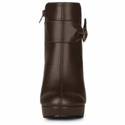 Allegra K Shoes Women's Chunky High Heels Platform Bow Decor Ankle Boots 36 Allegra K Shoes Women's Chunky High Heels Platform Bow Decor Ankle Boots