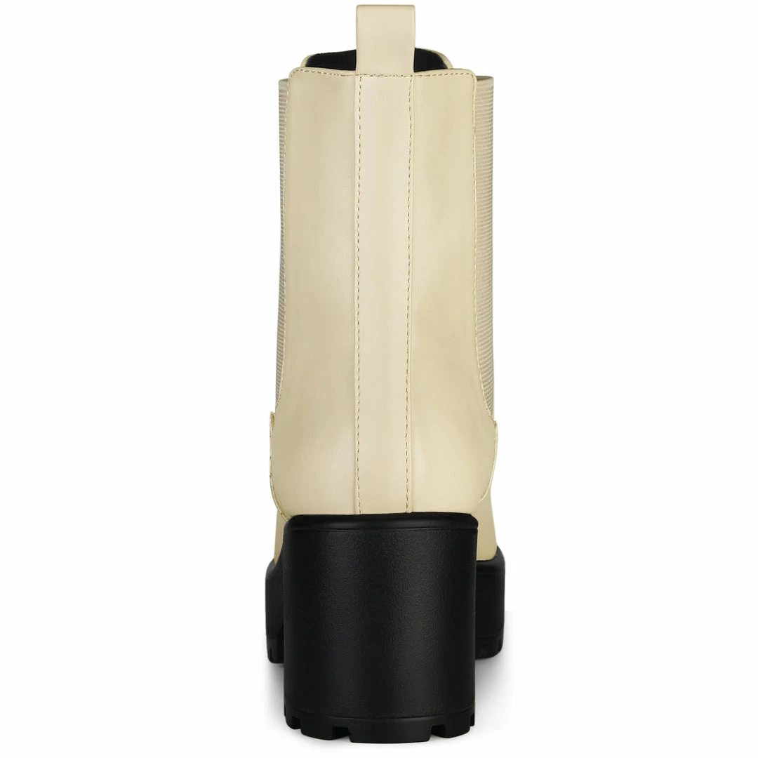 Allegra K Women's Platform Chunky Heel Chelsea Ankle Boots Combat Boots Shoes 7 Allegra K Women's Platform Chunky Heel Chelsea Ankle Boots Combat Boots Shoes