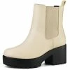 Allegra K Women's Platform Chunky Heel Chelsea Ankle Boots Combat Boots Shoes