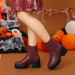 Allegra K Women's Platform Chunky Heel Chelsea Ankle Boots Combat Boots Shoes 35 Allegra K Women's Platform Chunky Heel Chelsea Ankle Boots Combat Boots Shoes