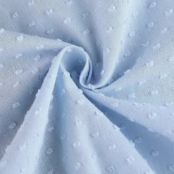 Allegra K Women's Swiss Dots Ruffle Long Sleeve V Neck Smocked Wrap Crop Top