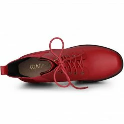 Allegra K Women's Platform Lace Up Ankle Boots Chelsea Combat Boots