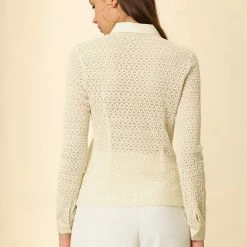 Allegra K Women's Lace Elegant Casual Long Sleeve Button Down Shirt 14 Allegra K Women's Lace Elegant Casual Long Sleeve Button Down Shirt