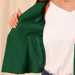 Allegra K Women's Work Office Open Front Zipper Collarless Cropped Blazer 61 Allegra K Women's Work Office Open Front Zipper Collarless Cropped Blazer