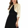 Allegra K Women's Satin Cardigan Elegant 3/4 Sleeve Solid Bolero Shrug Tops 2 Allegra K Women's Satin Cardigan Elegant 3/4 Sleeve Solid Bolero Shrug Tops