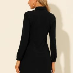 Allegra K Women's Mesh Sheer Panel Peter Pan Collar Dots A-line Mini Dress