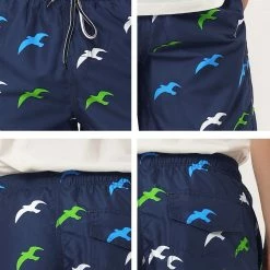 Allegra K Men's Summer Swim Shorts Elastic Waist Drawstring Color Block Striped Board Shorts 32 Allegra K Men's Summer Swim Shorts Elastic Waist Drawstring Color Block Striped Board Shorts