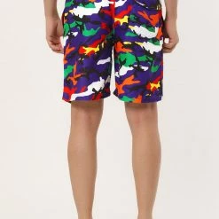 Allegra K Men's Summer Swim Shorts Elastic Waist Drawstring Color Block Striped Board Shorts 25 Allegra K Men's Summer Swim Shorts Elastic Waist Drawstring Color Block Striped Board Shorts