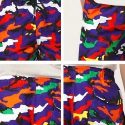 Allegra K Men's Summer Swim Shorts Elastic Waist Drawstring Color Block Striped Board Shorts 26 Allegra K Men's Summer Swim Shorts Elastic Waist Drawstring Color Block Striped Board Shorts