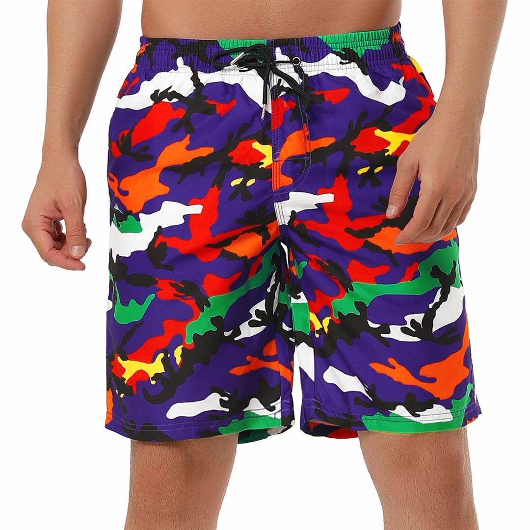 Allegra K Men's Summer Swim Shorts Elastic Waist Drawstring Color Block Striped Board Shorts 4 Allegra K Men's Summer Swim Shorts Elastic Waist Drawstring Color Block Striped Board Shorts