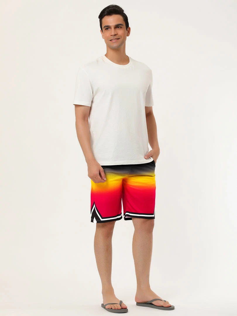 Allegra K Men's Summer Swim Shorts Color Block Drawstring Printed Boardshorts 25 Allegra K Men's Summer Swim Shorts Color Block Drawstring Printed Boardshorts
