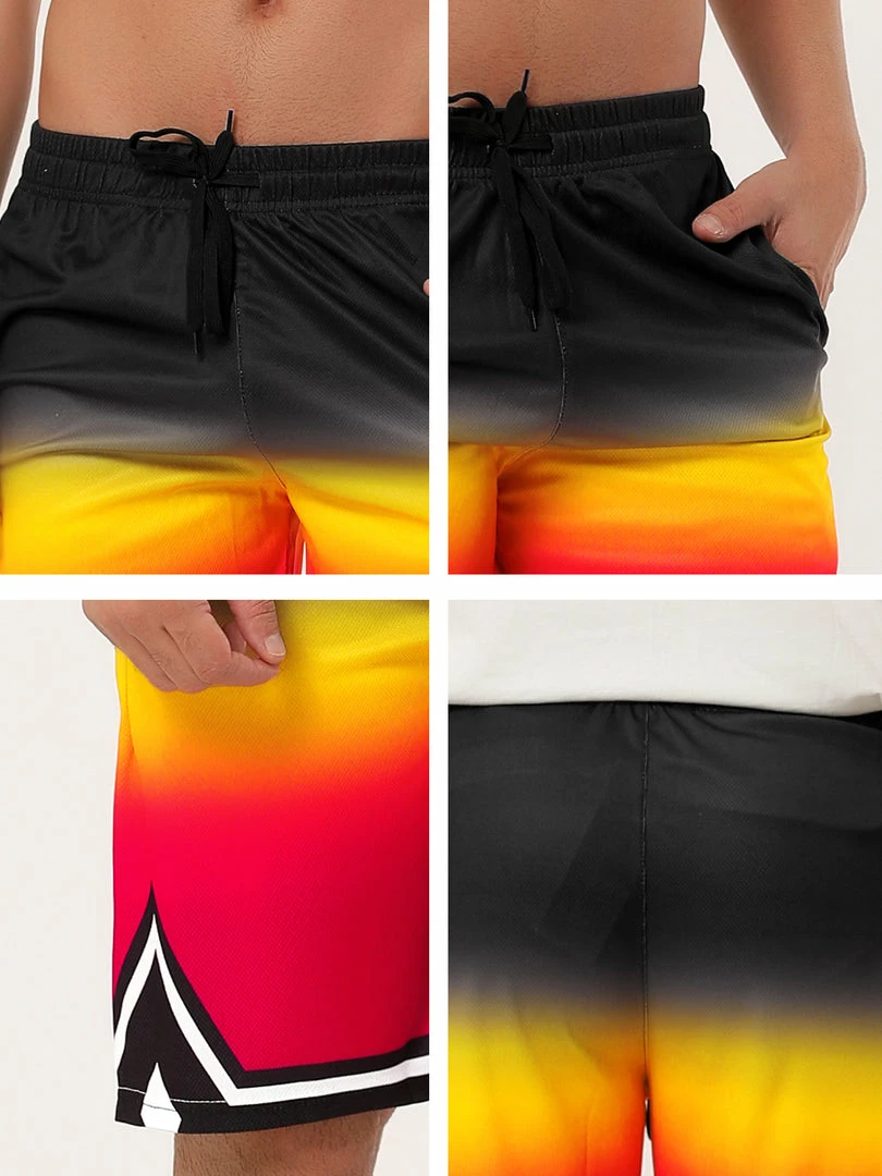 Allegra K Men's Summer Swim Shorts Color Block Drawstring Printed Boardshorts 27 Allegra K Men's Summer Swim Shorts Color Block Drawstring Printed Boardshorts