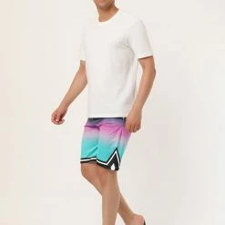 Allegra K Men's Summer Swim Shorts Color Block Drawstring Printed Boardshorts 43 Allegra K Men's Summer Swim Shorts Color Block Drawstring Printed Boardshorts
