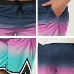 Allegra K Men's Summer Swim Shorts Color Block Drawstring Printed Boardshorts 45 Allegra K Men's Summer Swim Shorts Color Block Drawstring Printed Boardshorts