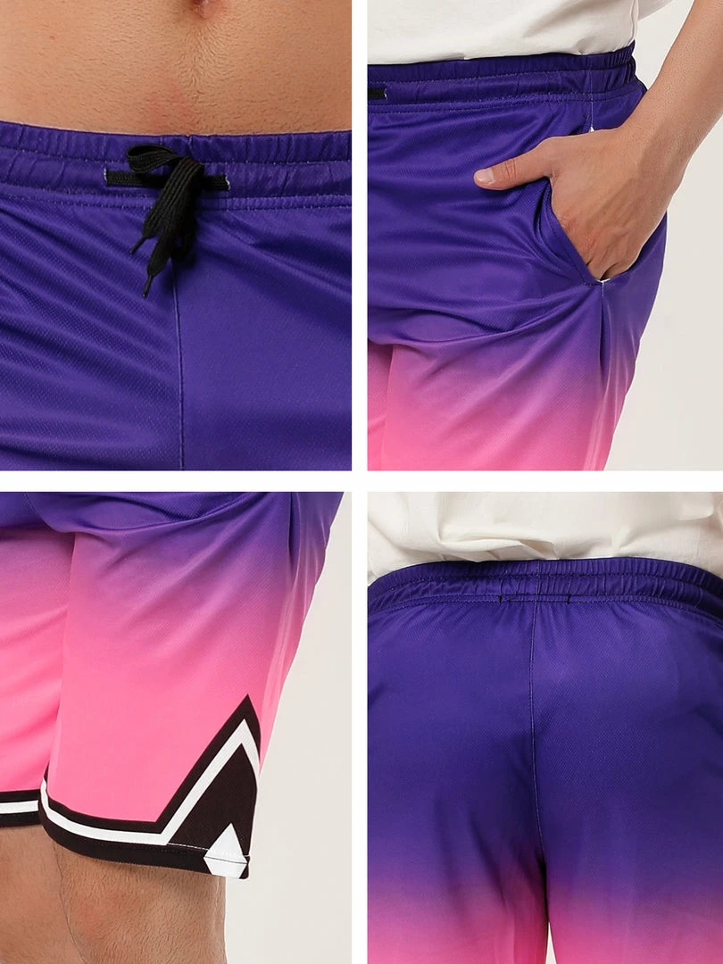 Allegra K Men's Summer Swim Shorts Color Block Drawstring Printed Boardshorts 15 Allegra K Men's Summer Swim Shorts Color Block Drawstring Printed Boardshorts