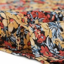 Allegra K Women's Floral Button Up Ruffle Stand Collar Long Sleeve Shirt 61 Allegra K Women's Floral Button Up Ruffle Stand Collar Long Sleeve Shirt