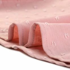 Allegra K Women's Ruffle Neck Swiss Dots Puff Long Sleeve Blouse Top