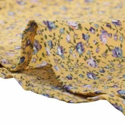 Allegra K Women's Ditsy Floral Mock Neck Blouse Long Sleeve Smocked Chiffon Peasant Top Shirt