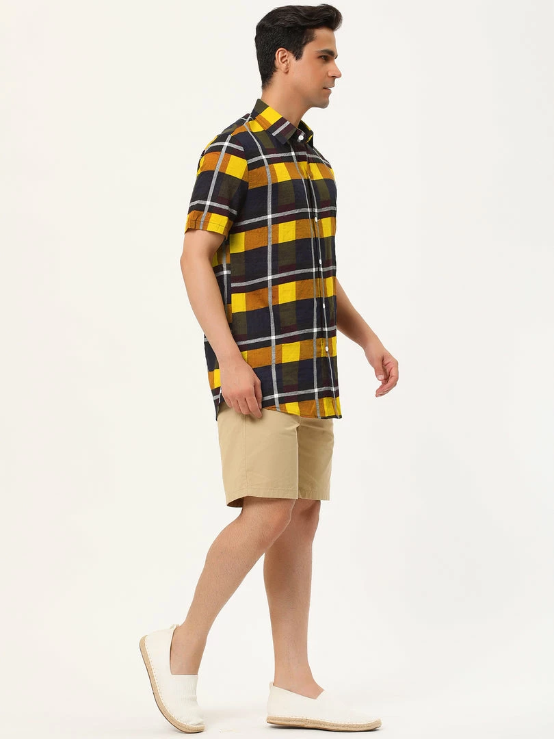 Allegra K Men's Plaid Shirt Short Sleeve Casual Regular Fit Button Down Point Collar Dress Shirts 49 Allegra K Men's Plaid Shirt Short Sleeve Casual Regular Fit Button Down Point Collar Dress Shirts