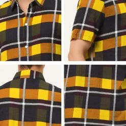 Allegra K Men's Plaid Shirt Short Sleeve Casual Regular Fit Button Down Point Collar Dress Shirts 99 Allegra K Men's Plaid Shirt Short Sleeve Casual Regular Fit Button Down Point Collar Dress Shirts