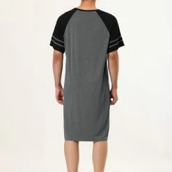 Allegra K Men's Nightshirts Contrast Color Henley Sleep Shirt Lounge Sleepwear Nightgown Pajamas 67 Allegra K Men's Nightshirts Contrast Color Henley Sleep Shirt Lounge Sleepwear Nightgown Pajamas