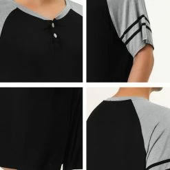 Allegra K Men's Nightshirts Contrast Color Henley Sleep Shirt Lounge Sleepwear Nightgown Pajamas 58 Allegra K Men's Nightshirts Contrast Color Henley Sleep Shirt Lounge Sleepwear Nightgown Pajamas