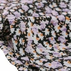 Allegra K Women's Tie Neck Contrast Trim Long Sleeves Chiffon Floral Print Blouse