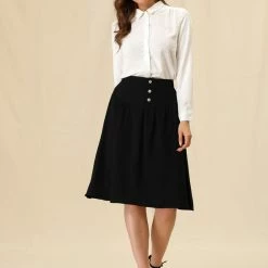 Allegra K Women's Long Sleeve Collar Swiss Dots Blouses 12 Allegra K Women's Long Sleeve Collar Swiss Dots Blouses