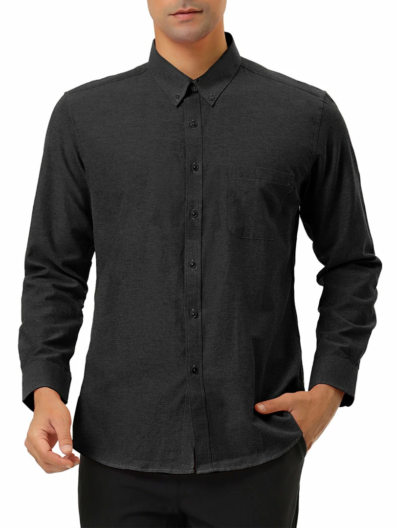 Allegra K Men's Dress Shirt Long Sleeve Classic Solid Color Slim Fit Button Down Shirt 28 Allegra K Men's Dress Shirt Long Sleeve Classic Solid Color Slim Fit Button Down Shirt