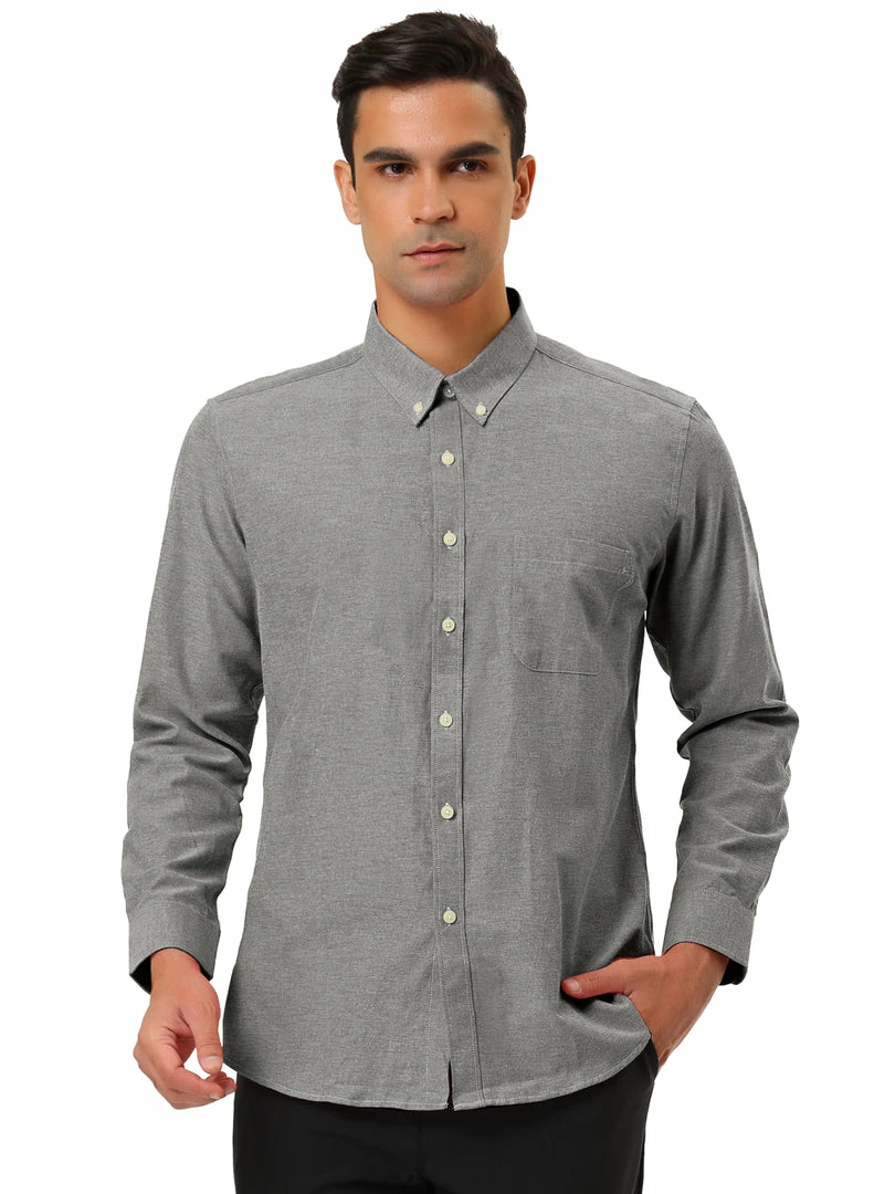 Allegra K Men's Dress Shirt Long Sleeve Classic Solid Color Slim Fit Button Down Shirt 17 Allegra K Men's Dress Shirt Long Sleeve Classic Solid Color Slim Fit Button Down Shirt