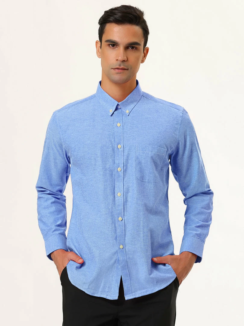 Allegra K Men's Dress Shirt Long Sleeve Classic Solid Color Slim Fit Button Down Shirt 36 Allegra K Men's Dress Shirt Long Sleeve Classic Solid Color Slim Fit Button Down Shirt