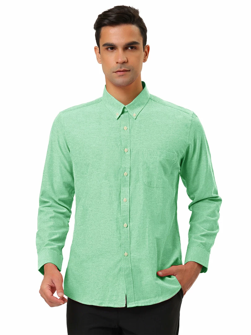 Allegra K Men's Dress Shirt Long Sleeve Classic Solid Color Slim Fit Button Down Shirt 23 Allegra K Men's Dress Shirt Long Sleeve Classic Solid Color Slim Fit Button Down Shirt