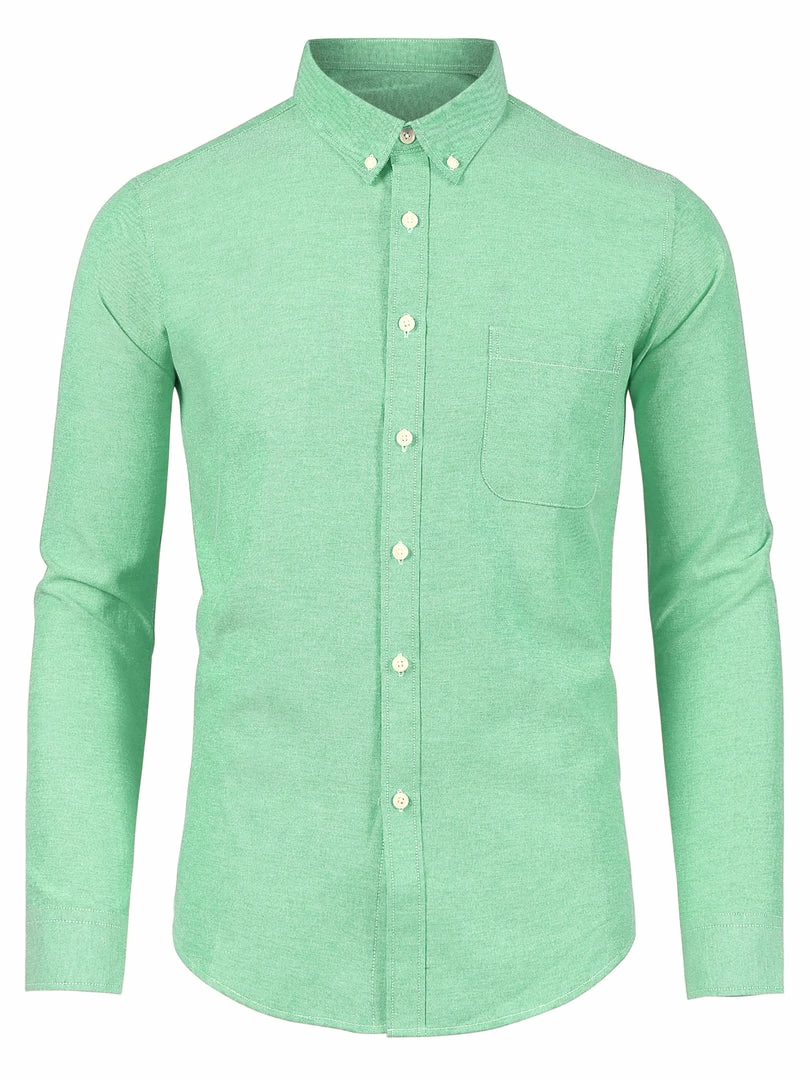 Allegra K Men's Dress Shirt Long Sleeve Classic Solid Color Slim Fit Button Down Shirt 22 Allegra K Men's Dress Shirt Long Sleeve Classic Solid Color Slim Fit Button Down Shirt