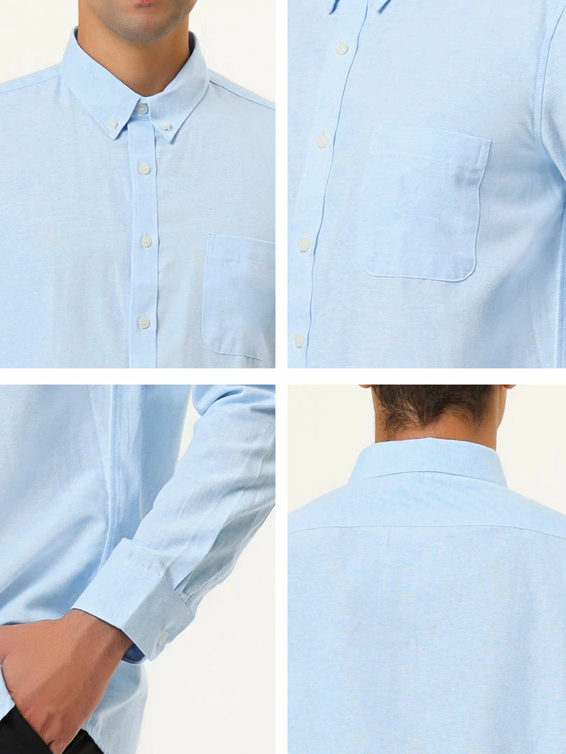 Allegra K Men's Dress Shirt Long Sleeve Classic Solid Color Slim Fit Button Down Shirt 15 Allegra K Men's Dress Shirt Long Sleeve Classic Solid Color Slim Fit Button Down Shirt