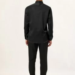 Allegra K Men's Dress Regular Fit Point Collar Long Sleeve Button Down Solid Shirts Tops