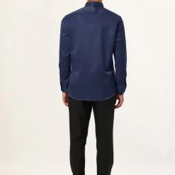 Allegra K Men's Dress Regular Fit Point Collar Long Sleeve Button Down Solid Shirts Tops