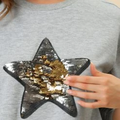 Allegra K Women's Sequin Shiny Star Crew Neck Long Sleeve Sweatshirt Top 57 Allegra K Women's Sequin Shiny Star Crew Neck Long Sleeve Sweatshirt Top