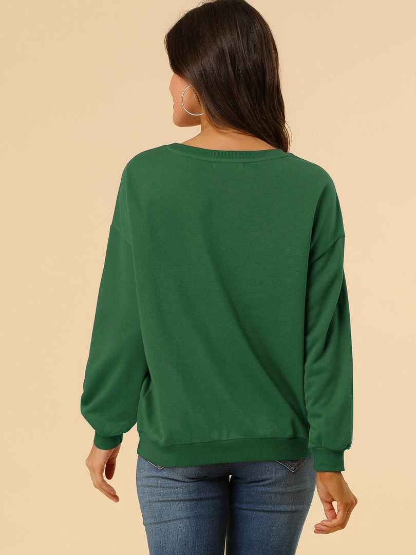 Allegra K Women's Sequin Shiny Star Crew Neck Long Sleeve Sweatshirt Top 32 Allegra K Women's Sequin Shiny Star Crew Neck Long Sleeve Sweatshirt Top