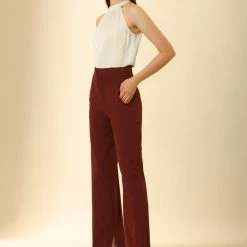 Allegra K Women's Keyhole Back Sleeveless Satin Halter Tank Blouse Tops 11 Allegra K Women's Keyhole Back Sleeveless Satin Halter Tank Blouse Tops