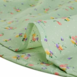 Allegra K Women's Floral Print Bow Tie Chiffon V Neck Ruffle Hem Crop Tops Blouse