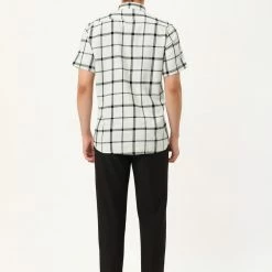 Allegra K Men's Plaid Shirt Short Sleeve Casual Regular Fit Button Down Point Collar Dress Shirts 92 Allegra K Men's Plaid Shirt Short Sleeve Casual Regular Fit Button Down Point Collar Dress Shirts