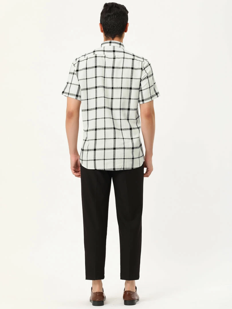 Allegra K Men's Plaid Shirt Short Sleeve Casual Regular Fit Button Down Point Collar Dress Shirts 44 Allegra K Men's Plaid Shirt Short Sleeve Casual Regular Fit Button Down Point Collar Dress Shirts